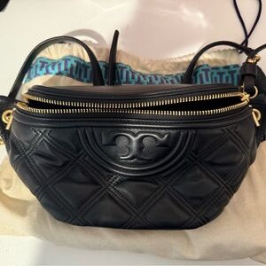 Tory Burch Black Quilted Leather belt bag